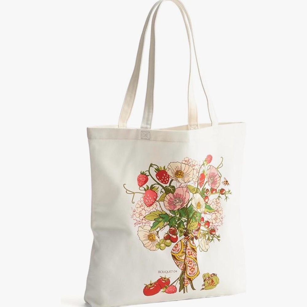 Vera Bradley Bouquet No. 4 Woodlark Cotton Tote Bag NWT